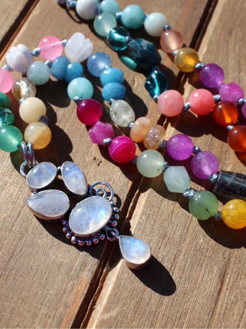 Vibrant Blooming Gemstone Necklace